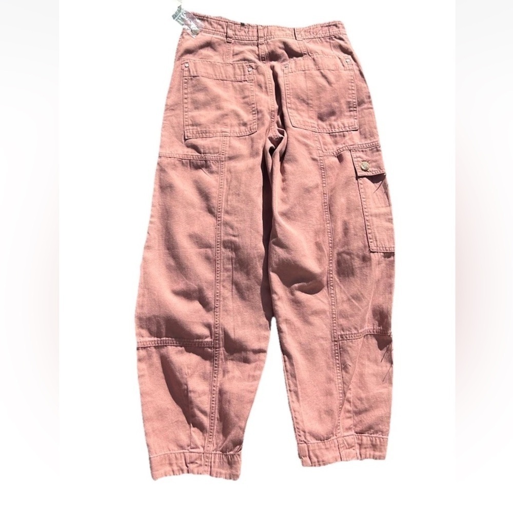 Anthropologie The Carson Utility Barrel Pants Plum Color new with tag Size 2 - Picture 6 of 10